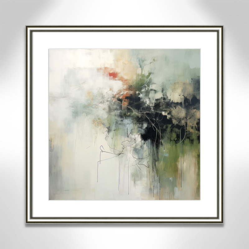 «Green Abstraction I Print» par Irena Orlov, L 24,75 po x H 24,75 po, Imprimé mat, Argent classique