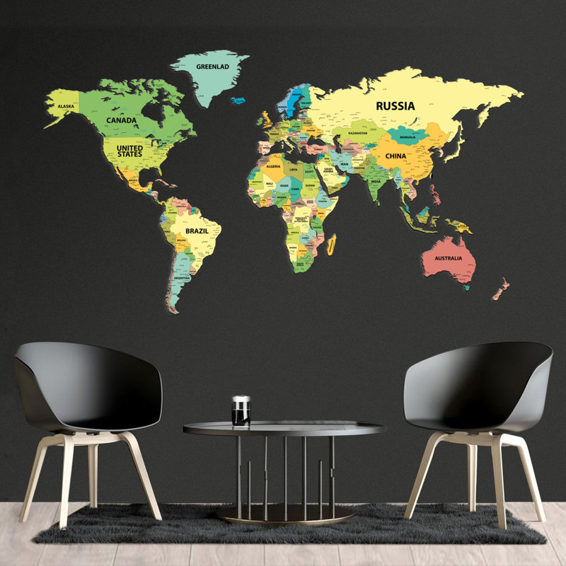 World Map - Political Map, 190 x 105 cm