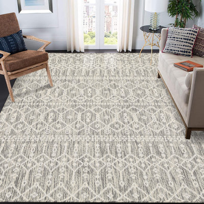 Tapis marocain intérieur / extérieur tissé épais texturé pour patio
