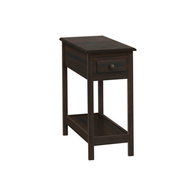 Accent Table, 2 Tier, End, Side Table, Narrow, Nightstand, Bedroom, Storage Drawer, Lamp  Veneer, Transitional