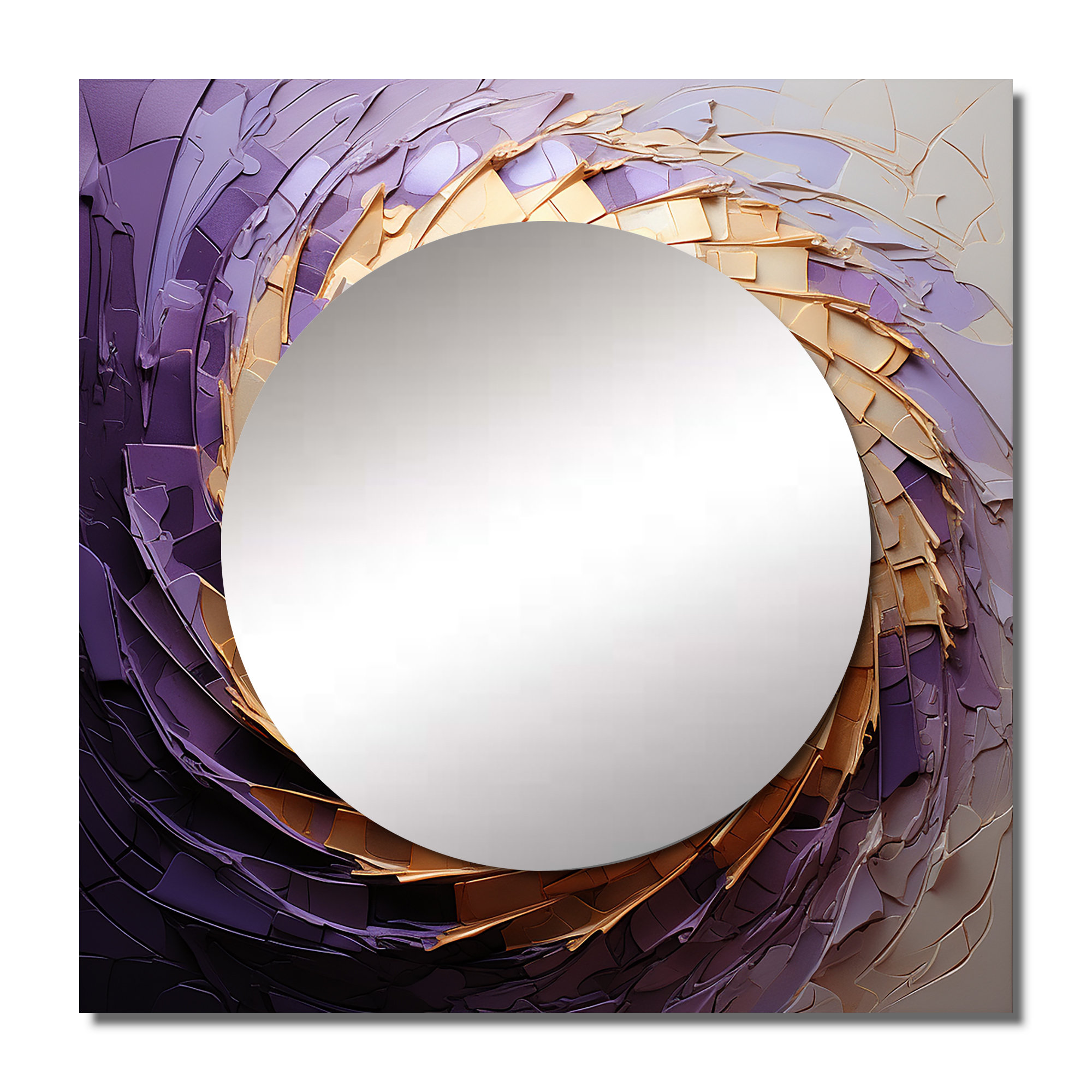 Design Art Beige Purple Minimalism Spiral Poteries I - Abstract Spirals