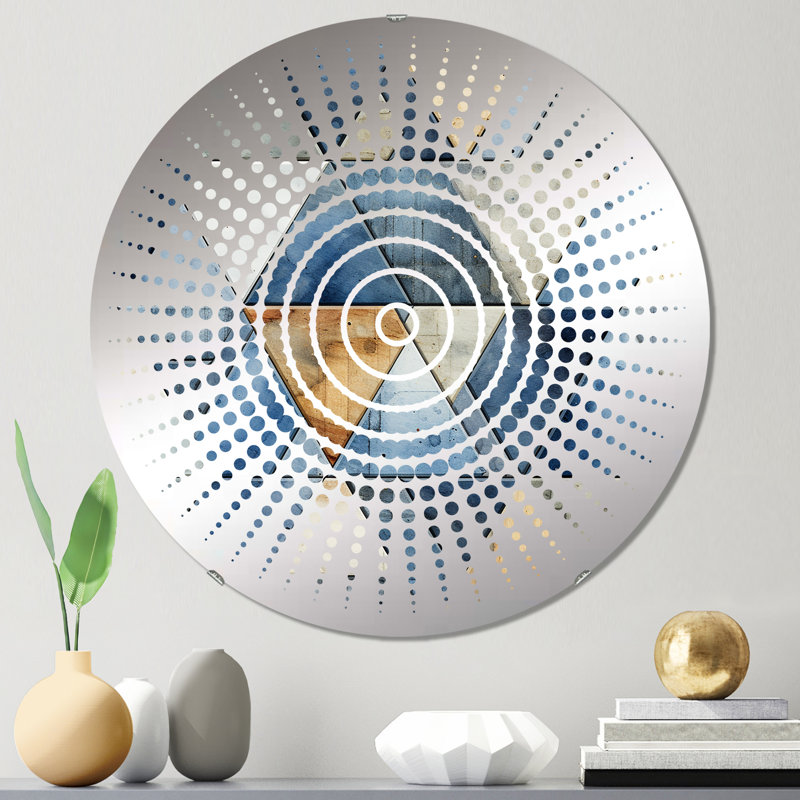 Miroir mural Rustic Cobalt Triangle Symphony, 23,6 po x 23,6 po