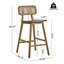 Tabouret de bar d'intérieur en bois Bari, finition noyer, ensemble de 2-1660114177