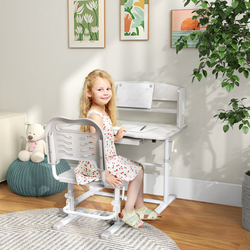 Karnes 80cm Writing Desk Chair Set, Grey/White