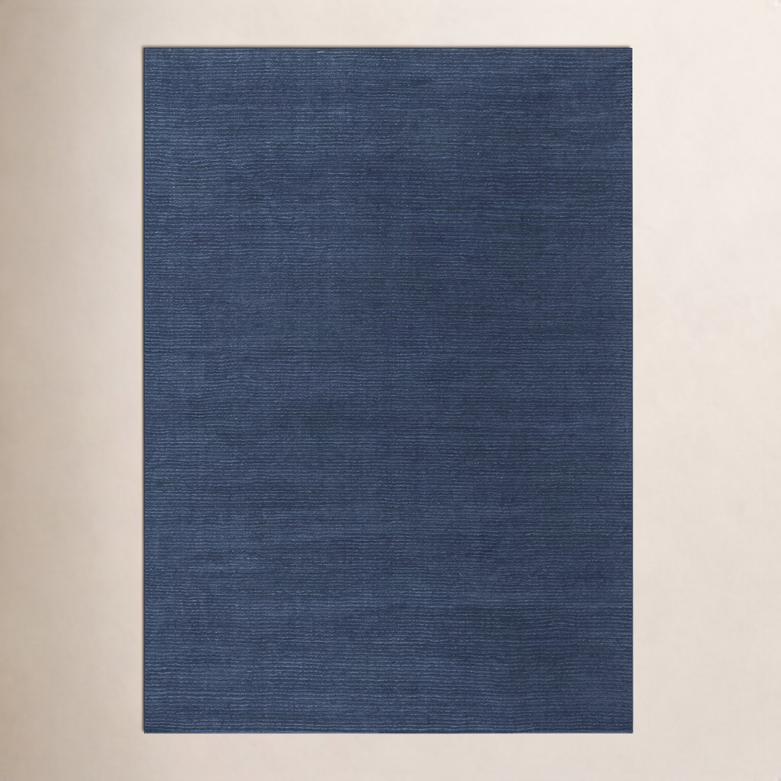 Crowe Dark Blue Hand-Woven Wool Rug, Rectangle 2' x 3'