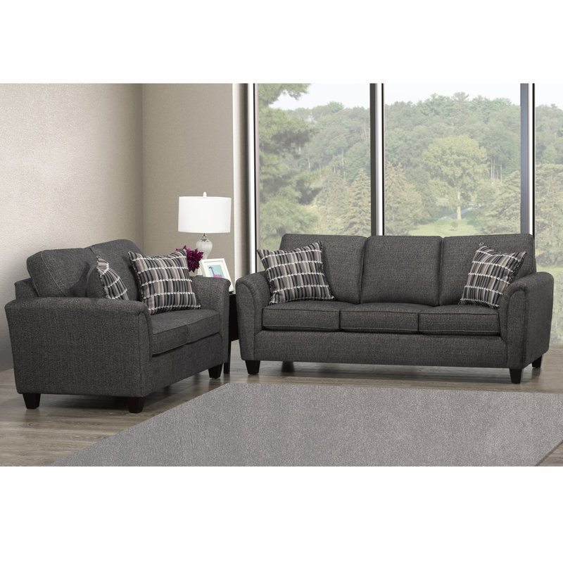 Ensemble de salon inclinable Sant, Polyester gris anthracite