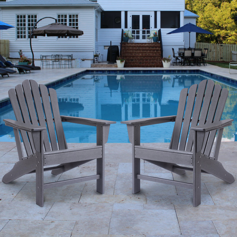 Chaise Adirondack en plastique Byrge, gris