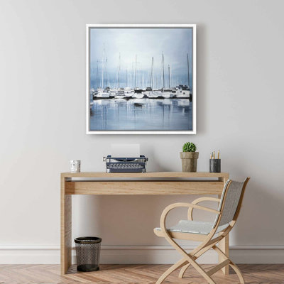 Blue Coastal Marine Canvas - Boats at the Dock 2 | Decor