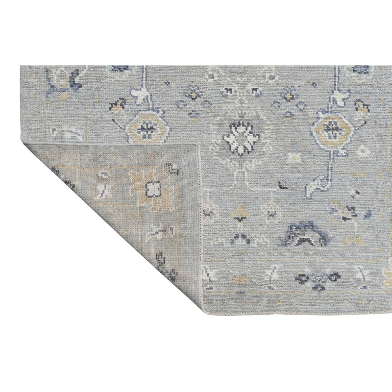 Tapis rectangulaire en laine noué à la main 4 pi 2 po x 5 pi 9 po