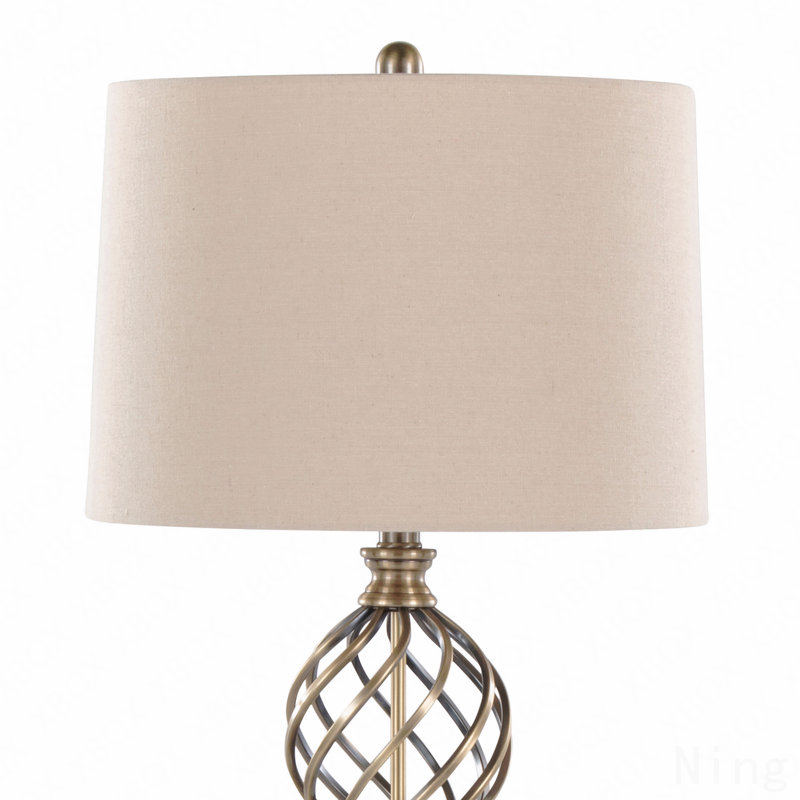 Lampe de table contemporaine en métal 29 po en laiton doux antique et toile de lin blanche de Grandview Gallery par Lumisource - ensemble de 2