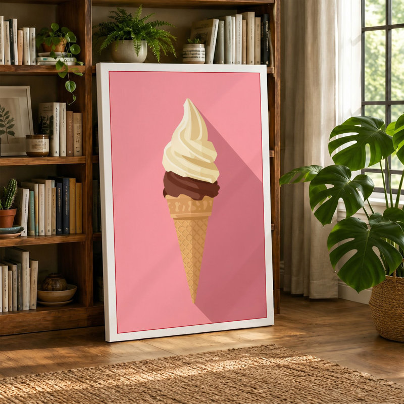 Swirled Sweetness Minimalist 1 Piece Wrapped Canvas Wall Art, 36x24 - 91.4 x 61.0 cm, Ochre Border