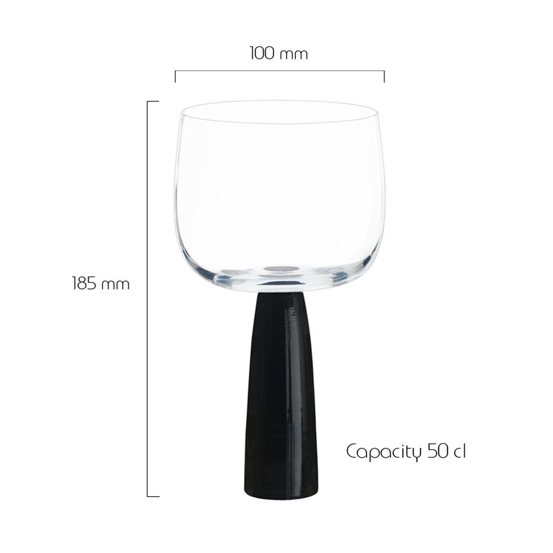 Oslo Gin Glasses, Clear/Black