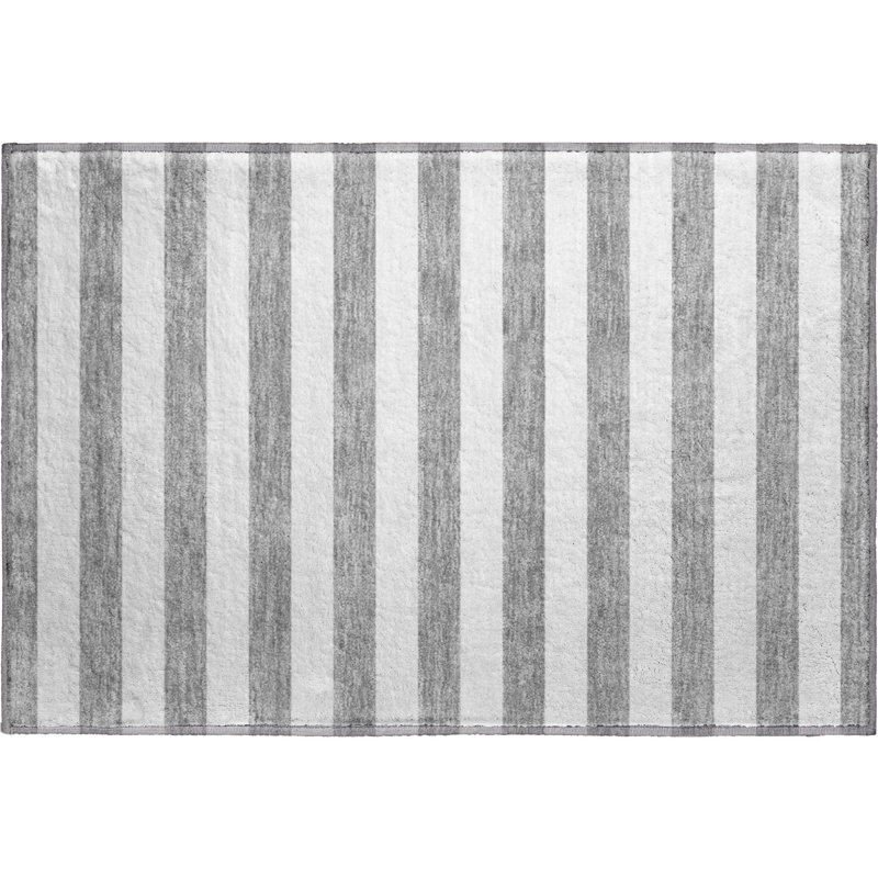 Premium Machine Washable Cerrito AMF528 Gray Rug, Rectangle 1'8" x 2'6"