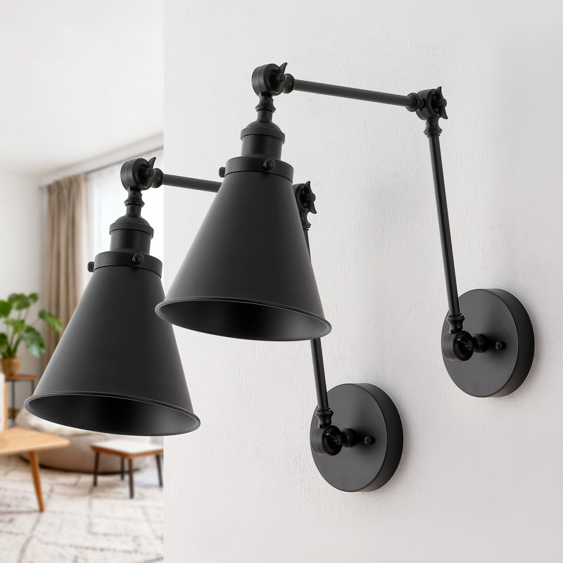 Anabiya 2 - Light Dimmable Matte Black Swing Arm, Matte Black