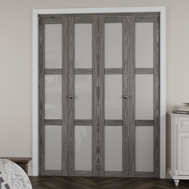 Porte pliante en bois manufacturé 3-Lite, 60 po x 80 po