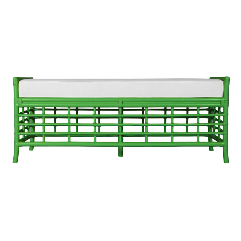 Luna Upholstered Bench, Bright Green