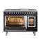 ILVE UN48FNMPEGG Nostalgie II Noblesse 48 inch Dual Fuel Range (8 Sealed Burners + Griddle, Triple Glass Door)-264993625-264993572-264993571