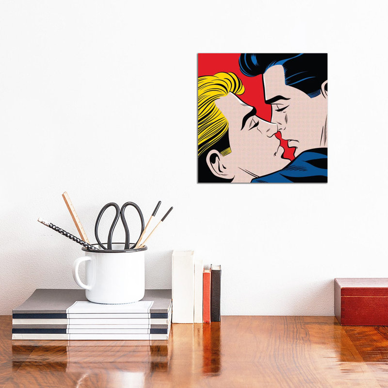 « Kiss » par Joseph McDermott-imprimé, Toile tendue, H 12 po x l 12 po x P 0,75 po