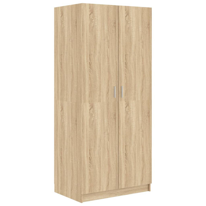 Benefiel 2 Door Manufactured Wood Wardrobe, Brown, 180cm H x 80cm W x 52cm D