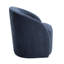 Fauteuil pivotant bleu à 360 degrés, tissu luxueux, fabrication moderne en bois massif à dossier en contreplaqué, confortable-931498294