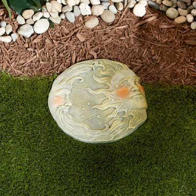 Plaque céleste céleste soleil et lune | Art cosmique de jardin