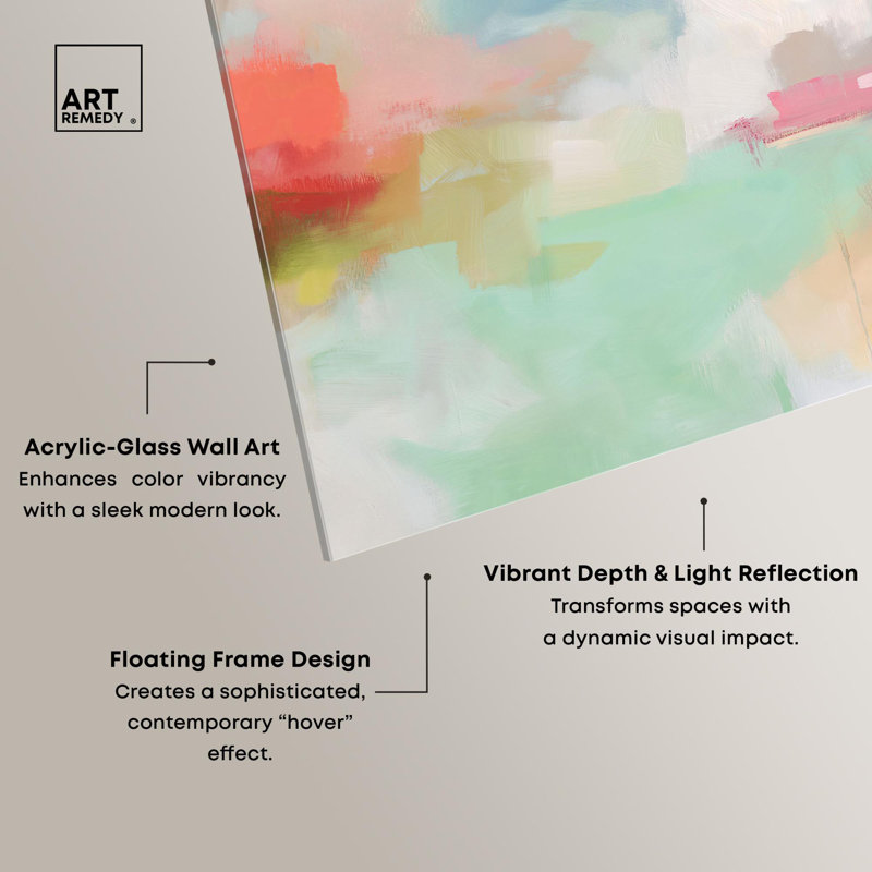 Décoration murale lumineuse à imprimé acrylique Roseat Hues I par Art Remedy, H 20 po x l 16 po