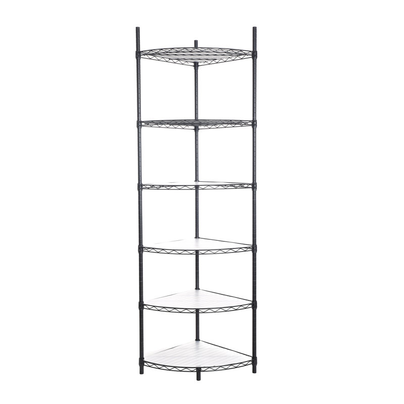  Shelf Corner Wire Shelf Rack Adjustable Metal Heavy Duty Free Standing Corner Storage Display Chrome Rack For Bathroom