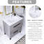 28 po Élégant meuble-lavabo sur pied avec lavabo en céramique