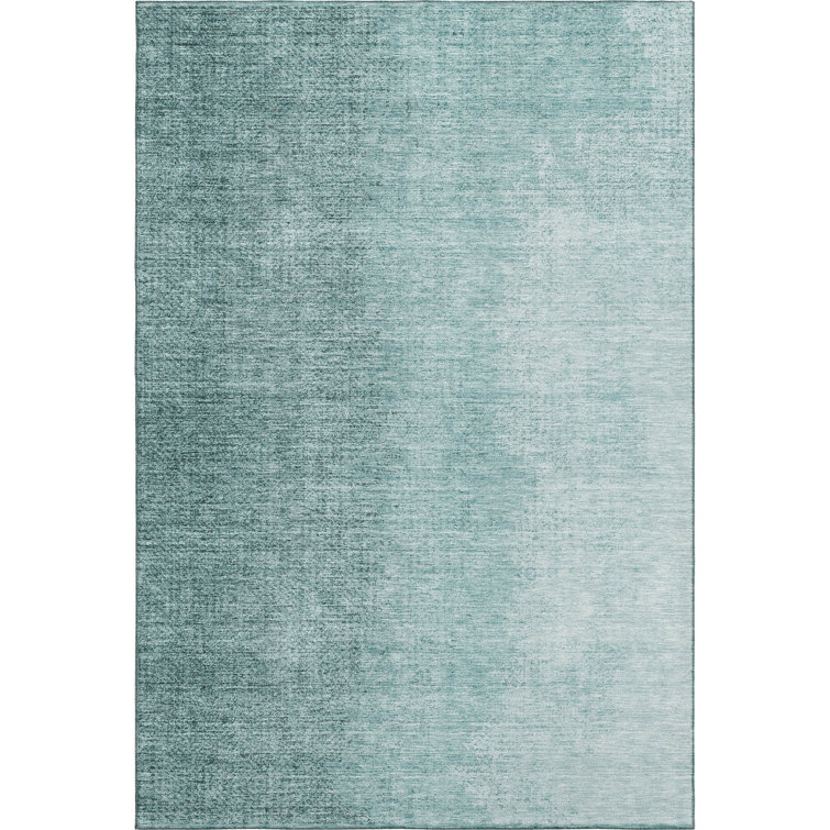 Premium Machine Washable Prisco Teal Rug