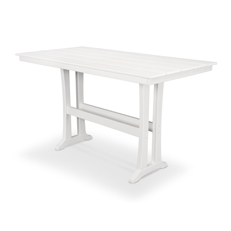 Farmhouse Trestle 37" x 72" Bar Table, Classic White