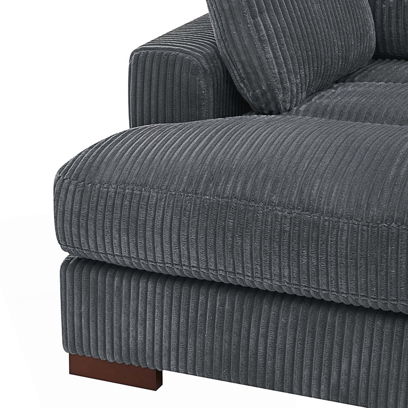 Causeuse à large assise, Dark Grey Corduroy