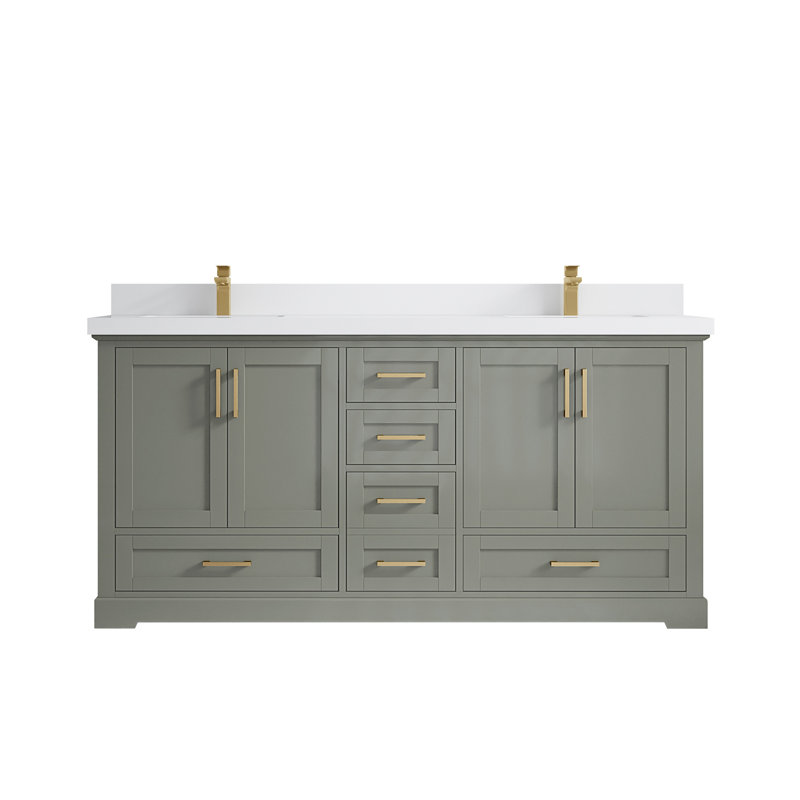 Ensemble de meuble-lavabo double 72 po Esin, Blanc