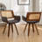 Sirkin Modern Swivel Upholstered Dining Chairs With Cane Rattan Back-1973142369