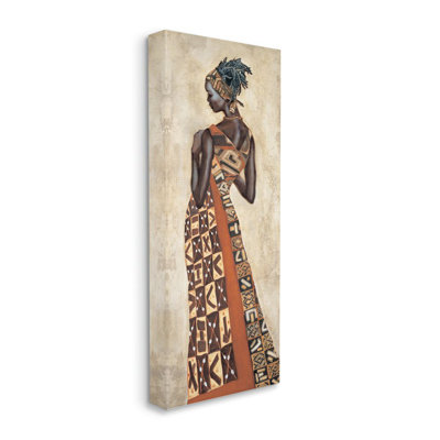 " Sophisticated Female Figure With Patterned Dress " by Jacques Leconte