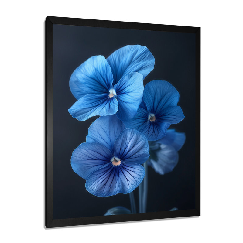 Hankinson - Pansies Wall Decor, 30" H x 40" W, Black Framed
