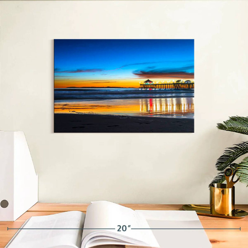 Lynelle, coucher de soleil sur Huntington Beach, H 8 po x l 12 po