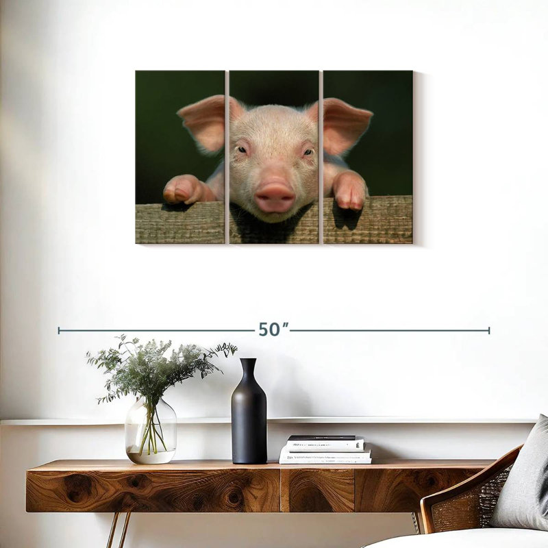 Brampt Piglet On Fence, 20" H x 33" W