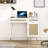 Pifer 39.4'' White Rattan Writing Desk With Drawer Cabinet Laptop Computer Work Study Table