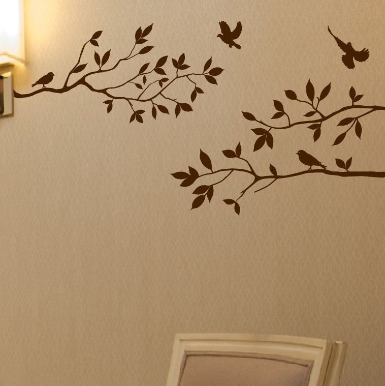 Plants & Flowers Non-Wall Damaging Wall Decal, Matte Brown