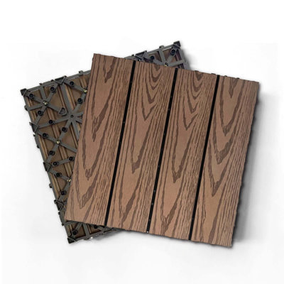 Ensemble de tuiles de terrasse en bois et en plastique composite de 20 pièces