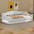 Upholstered Twin XL Size Daybed With LED Belt And Trundle-106691566