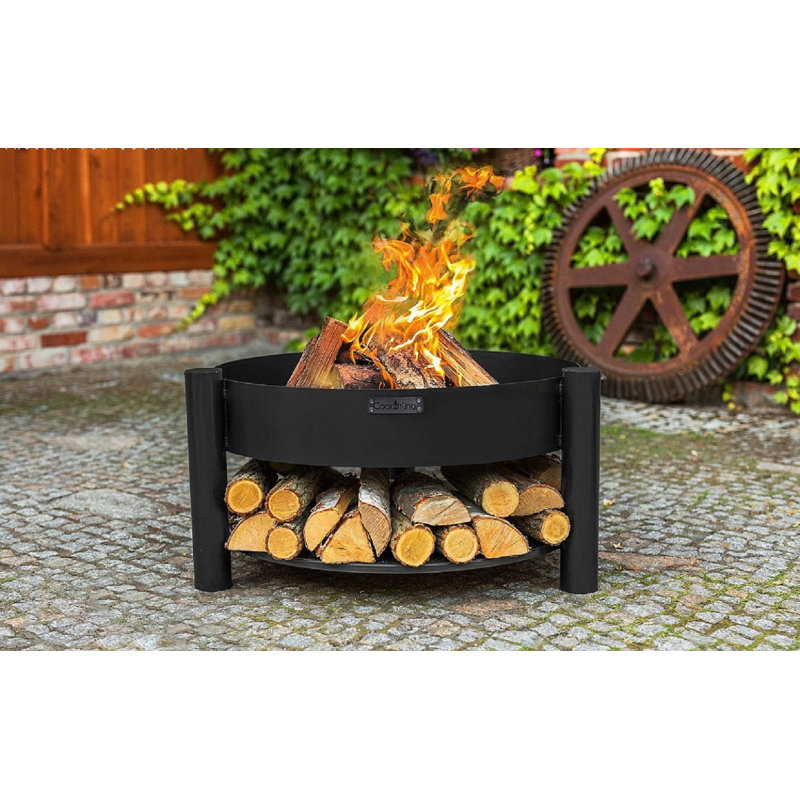 Steel Wood Burning Smokeless Fire Pit, 45" H x 60" W x 60" D