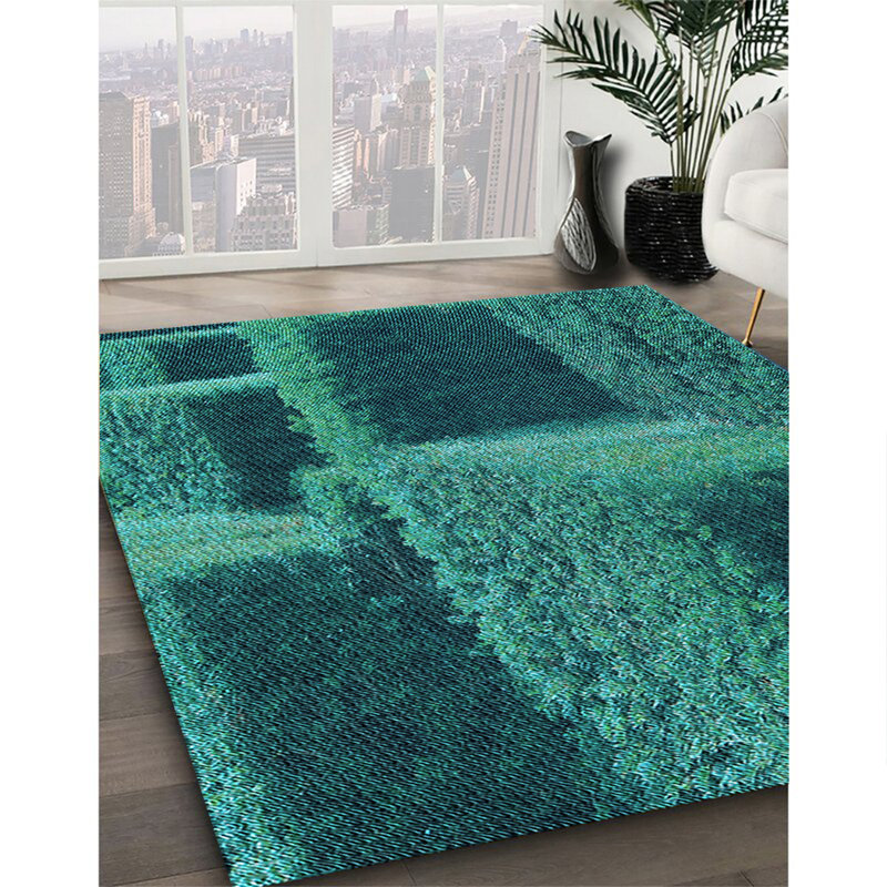 WSH-PAT1624-LBLU - Tapis 100% lavable à la machine 2989, Carré 5 pi