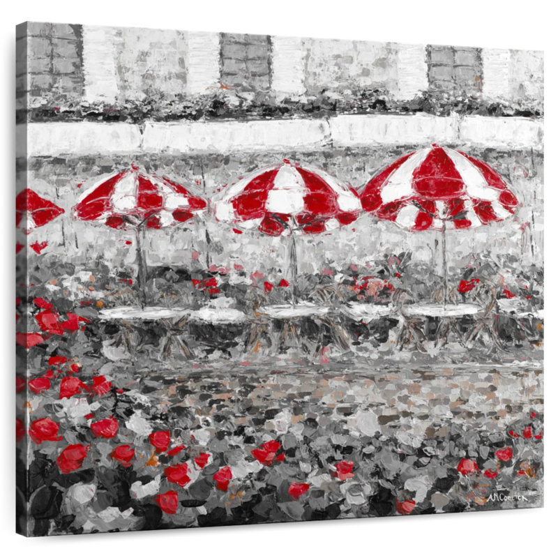 Kerner Splash of Red In Paris II, H 20 po x l 20 po