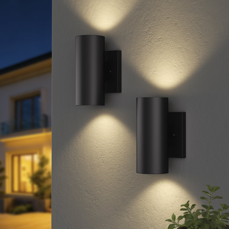 Lampe murale d'extérieur 7 po H, H 7 po x l 4,3 po x P 4,33 po, Noir mat