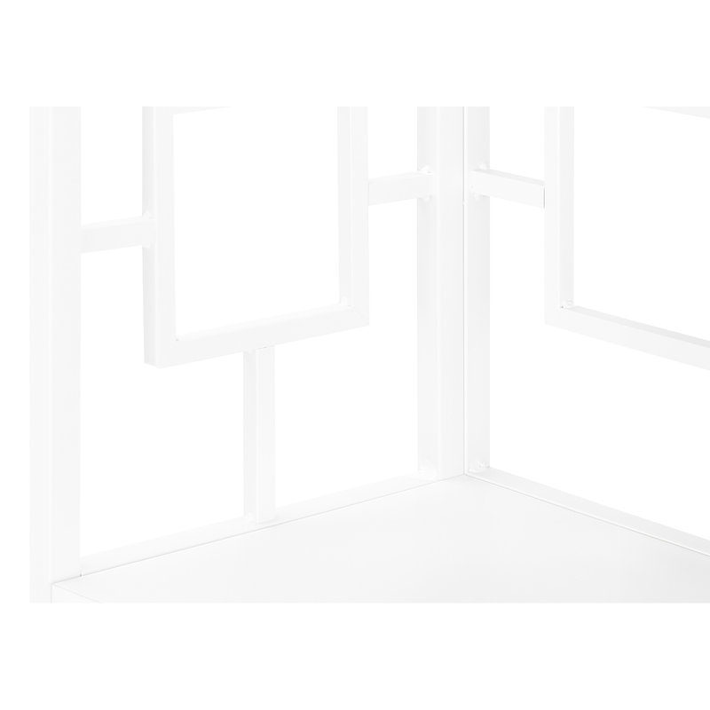 Bibliothèque moderne en métal blanc à 4 niveaux - Beauté de chambre à coucher et de bureau