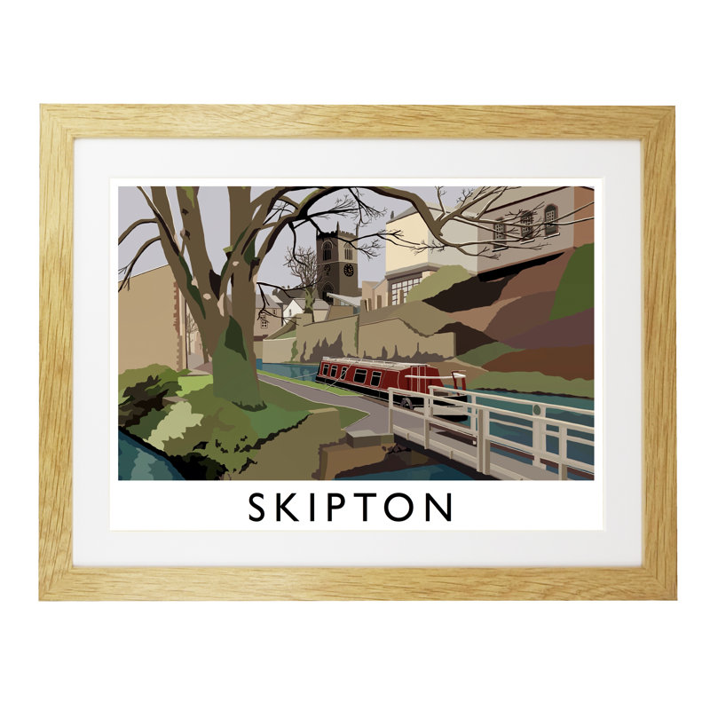 Skipton by Richard O'Neil - Print, 44 cm H x 54 cm W x 2.2 cm D, Oak Wood Frame