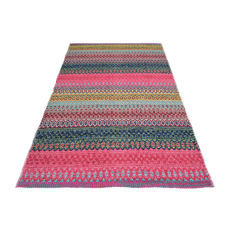 Saffron Geometric Cotton Hand Woven Area Rug