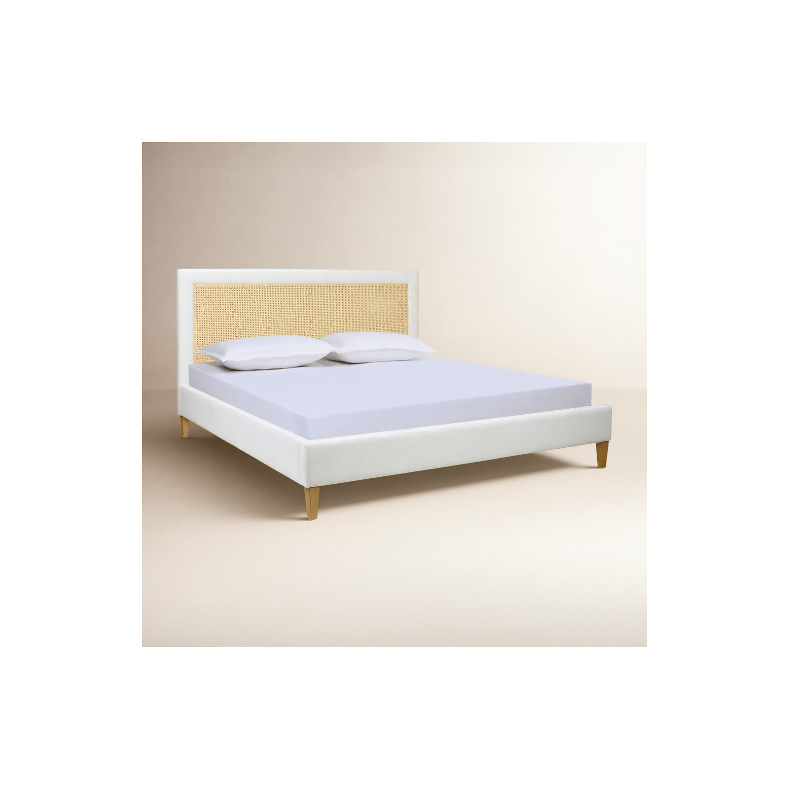 Billingsly Upholstered Cane-Back Bed, Queen 1