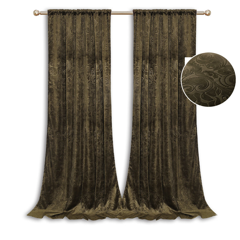 Jekhi Velvet Blackout Pair, Dutch Cocoa, 52" W x 96" L